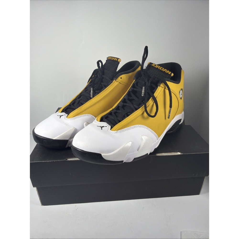 Nike Air Jordan 14 Ginger Yellow Black White 487471-701 Mens Size 11